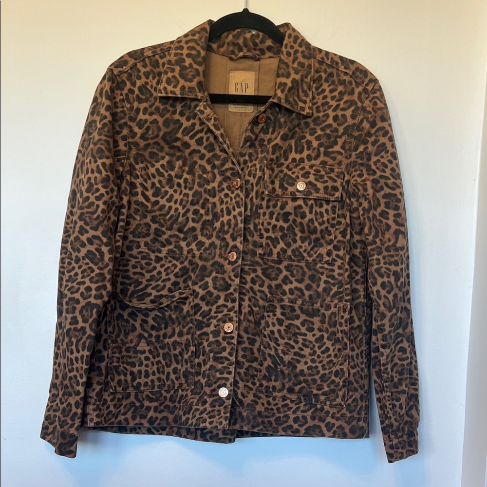 GAP Leopard Jean Jacket